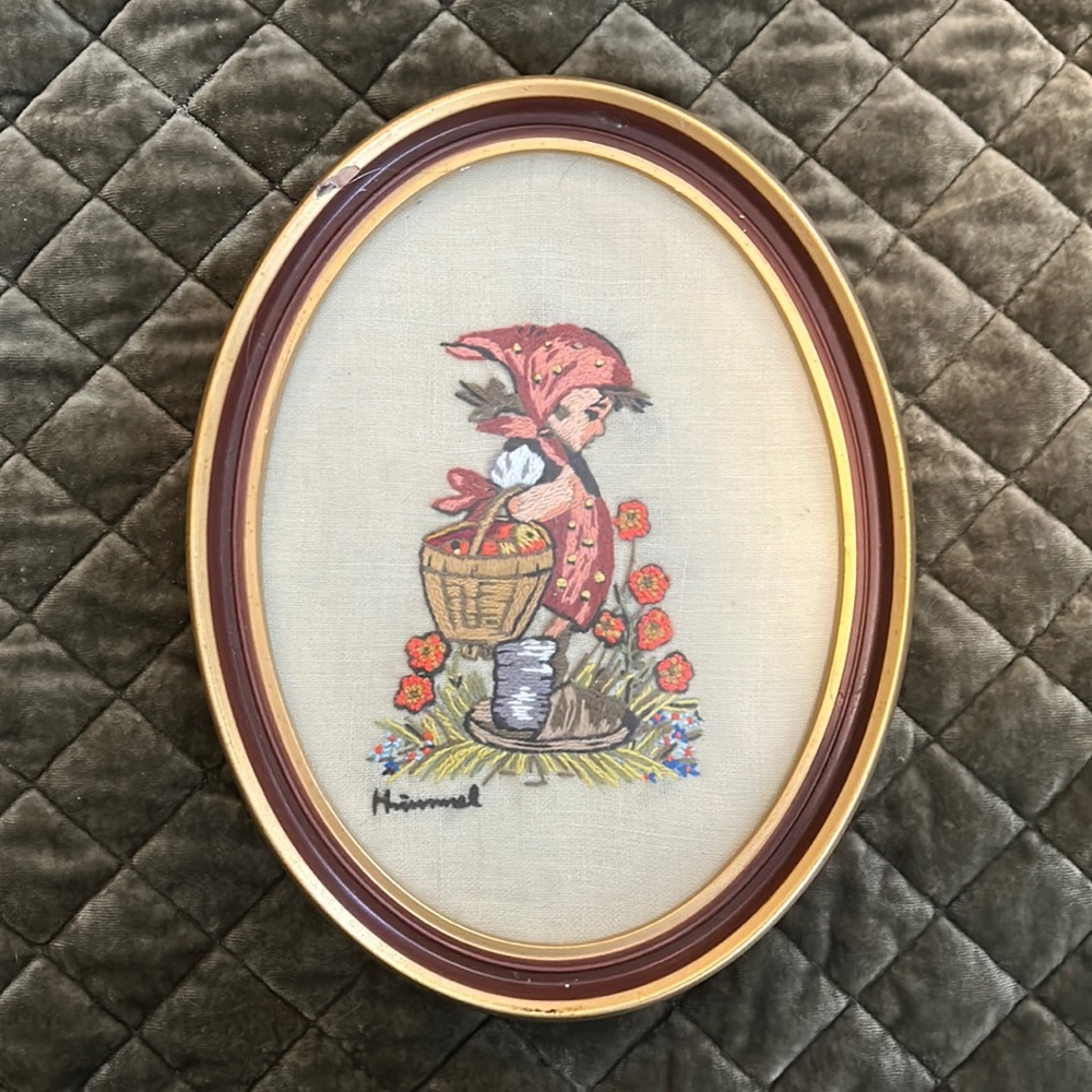 Hummel Framed Needlepoint picture